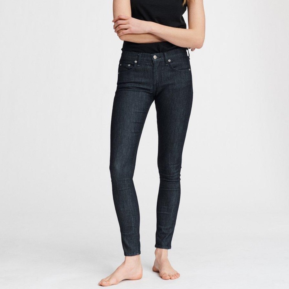 Rag & Bone Midrise Indigo Skinny Tech Denim Jeans